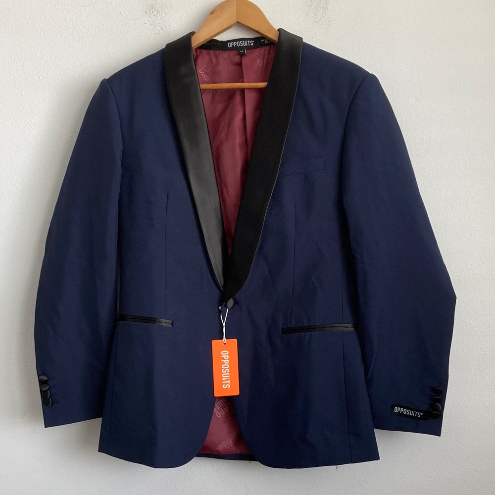 OppoSuits Men's Dark Blue Blazer with Black Trim Size‎ 36